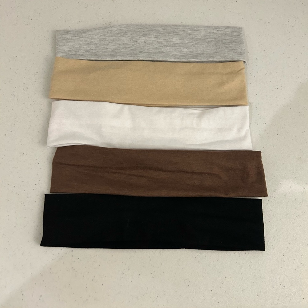 2” wide headbands in 5 colors.